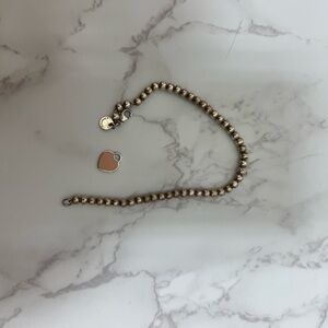 Tiffany & Co Return to Tiffany Pink Heart Tag Bead Bracelet (needs repair)